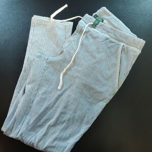 Ralph Lauren Blue and White Straight Leg Pants